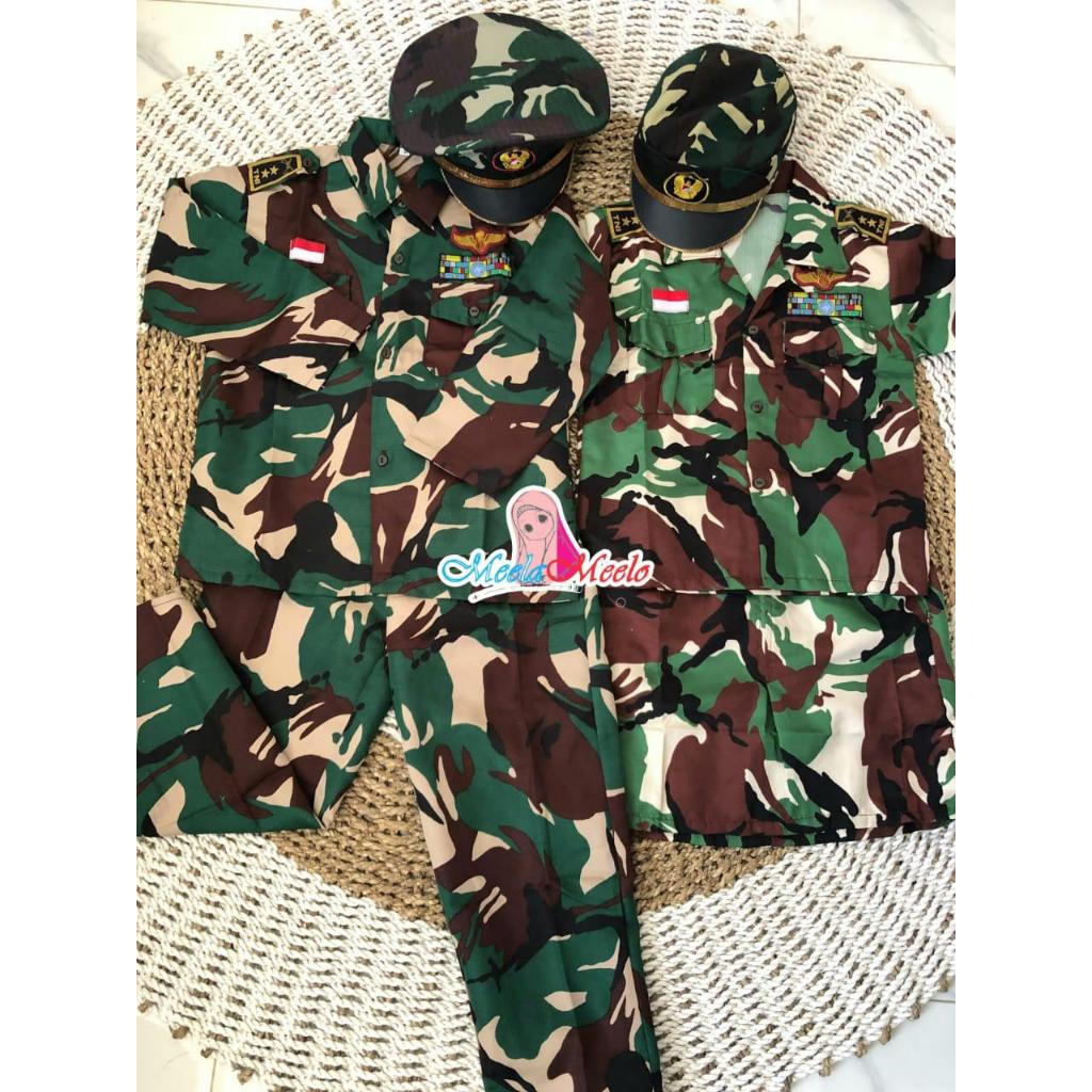 Baju TNI Anak Perempuan Baju Tentara Angkatan Darat (AD) Seragam Loreng Tni Anak Professional