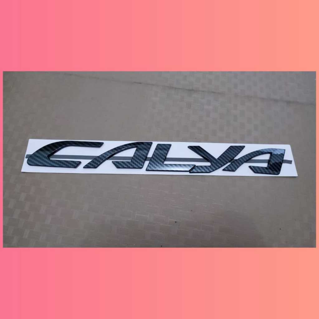 emblem kap mesin tulisan calya carbon