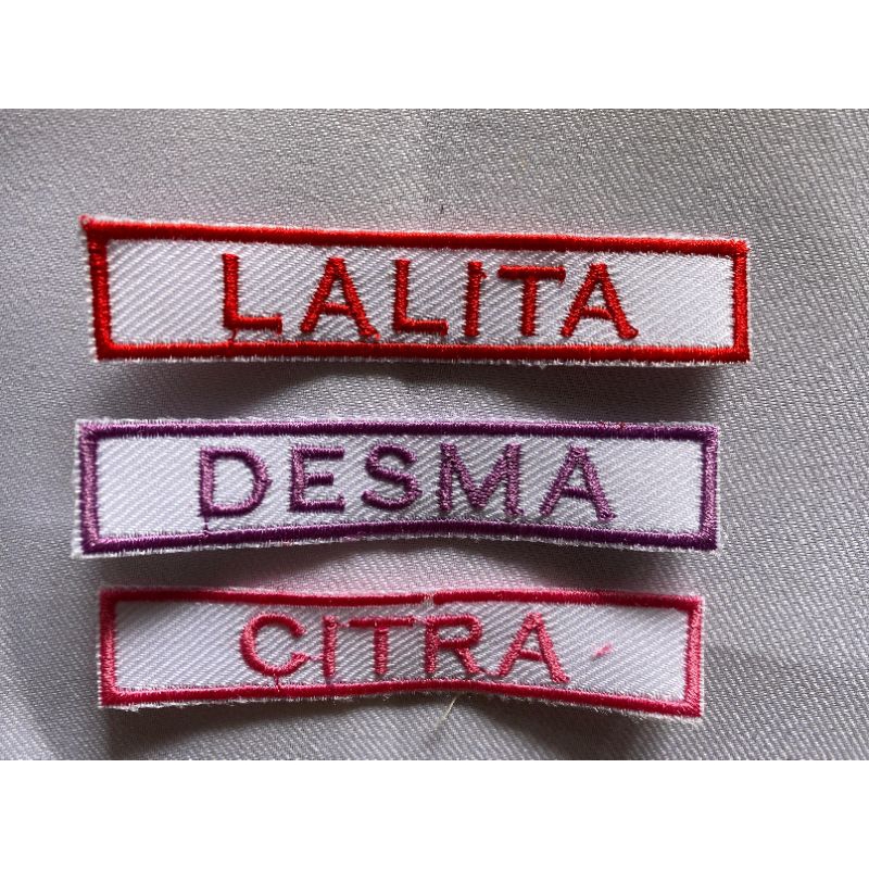 BORDIR NAME TAG TANPA PO