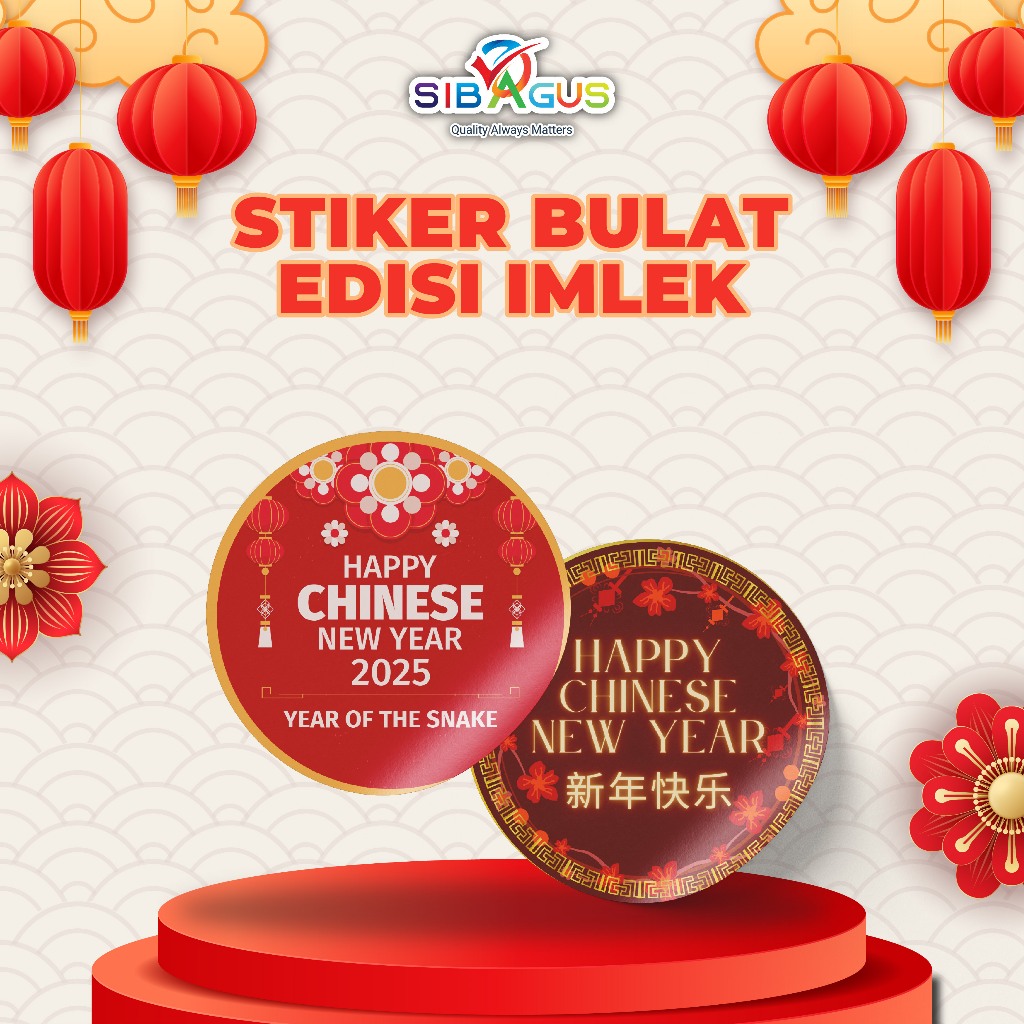 

Stiker Label Bulat Edisi Imlek 2025 | Stiker Imlek Tema Shio Ular 2025 | Stiker Toples Kue Edisi Imlek
