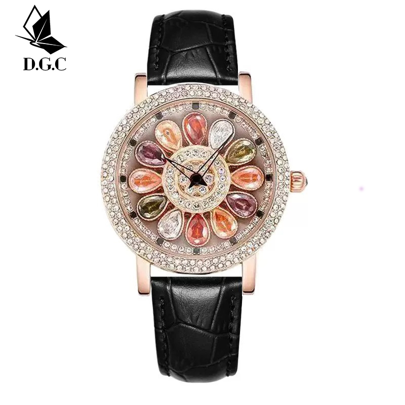 DGC 1009 Jam Tangan Wanita Bergaya Mewah Berkelas Bergaya Gypsophila Bertahtakan Berlian Jam Tangan 