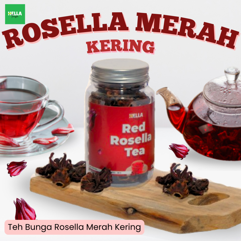 

Hella Fresh Teh Bunga Rosella Kering Asli 10gr 30gr / Rosela Merah Kering Premium Hibiscus Tea