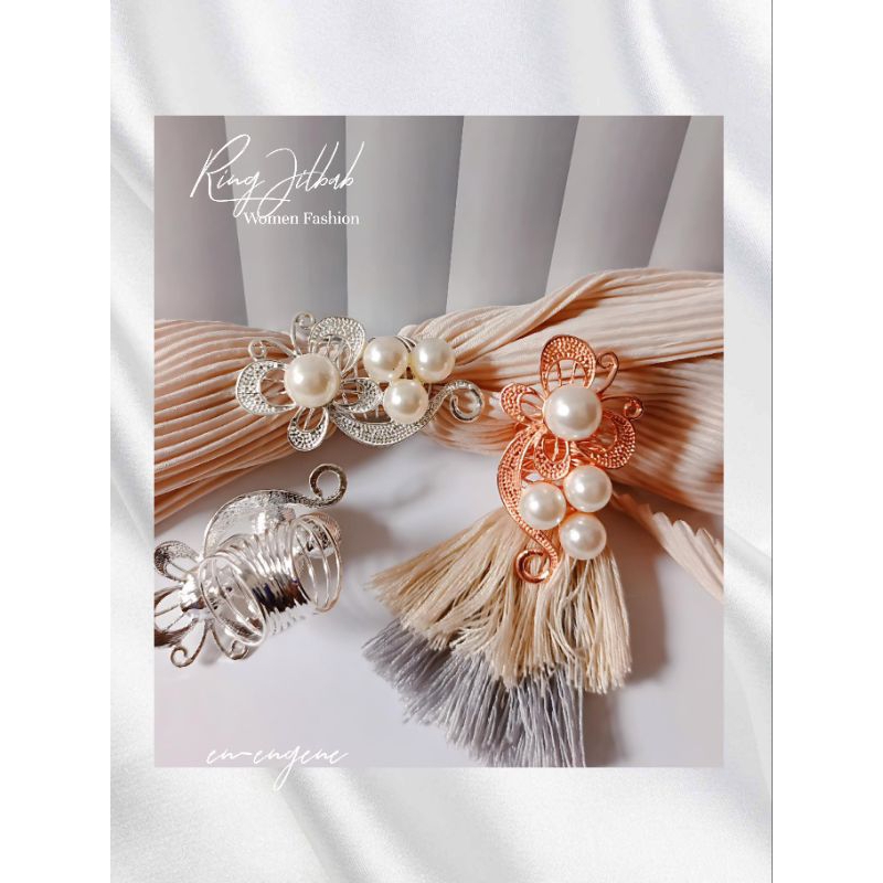 Ring Hijab Mutiara Cincin Jilbab Kekinian Gesper Jilbab
