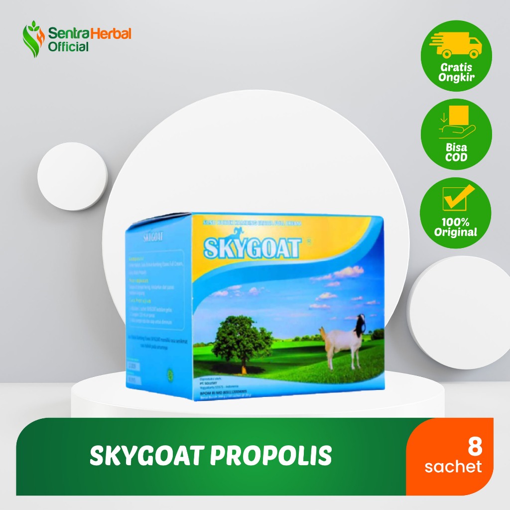 

Skygoat - Susu Etawa Kambing Bubuk Sky Goat Propolis 1 Box 8 Sachet