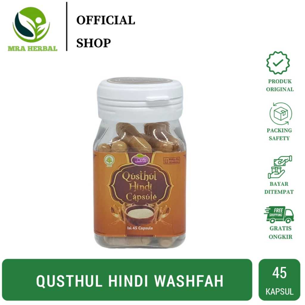 Qusthul Hindi 45 Kapsul | Ekstrak Qusthul Hindi Membantu Menjaga Kesehatan Tubuh | Qusthul Hindi Was