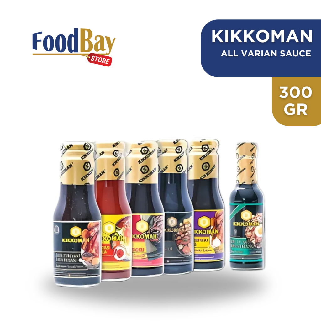 

KIKKOMAN Saus BBQ, Gochujang, Bulgogi Garlic, Teriyaki Blackpaper, Soy Sauce / Kecap Asin Jepang, Teriyaki SEMUA RASA 340 ml