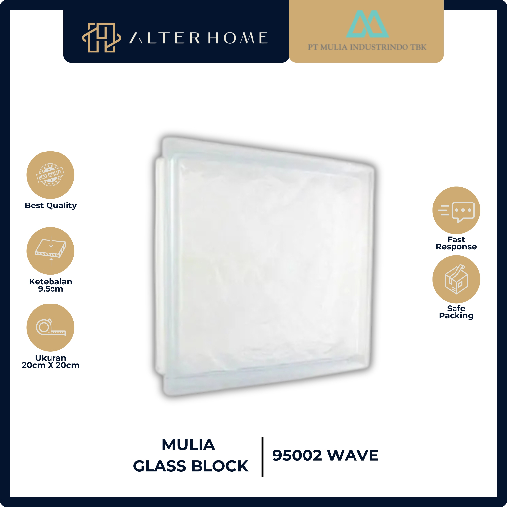MULIA GLASS BLOCK WAVE 95002 | 20cm X 20cm | ROASTER KACA MULIA WAVE