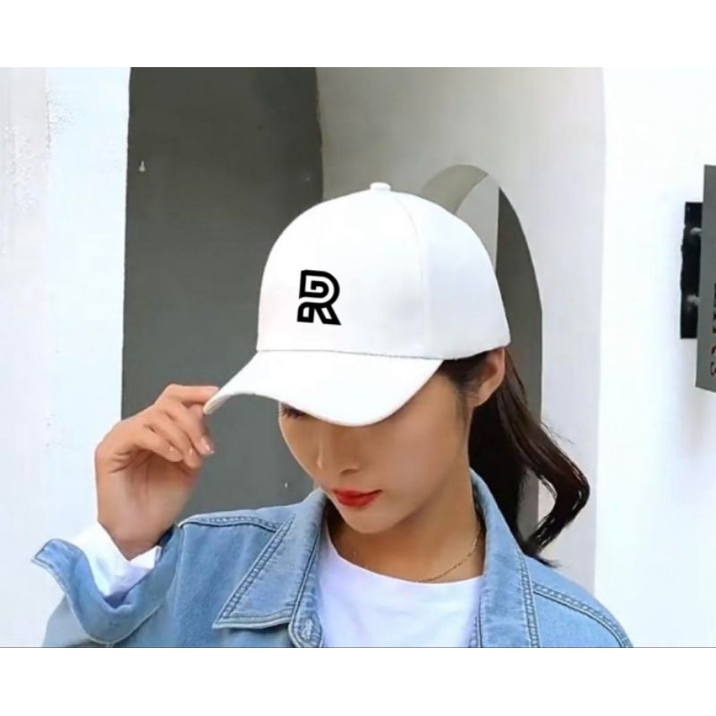 Topi Baseball Cap Sablon Huruf R Topi Distro Premium