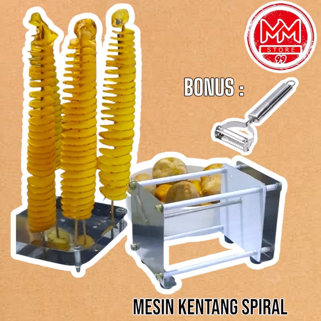 TERJAMIN Mesin Potong Kentang Curly dan Kentang Spiral