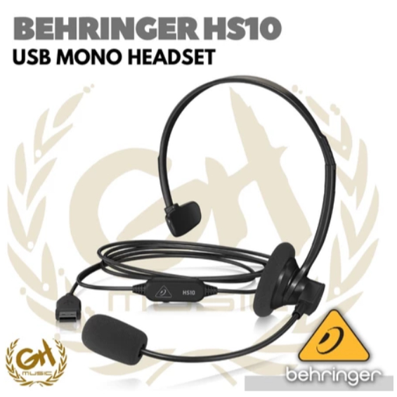 Behringer HS10 USB Mono Headset Microphone Gaming Podcast HS 10