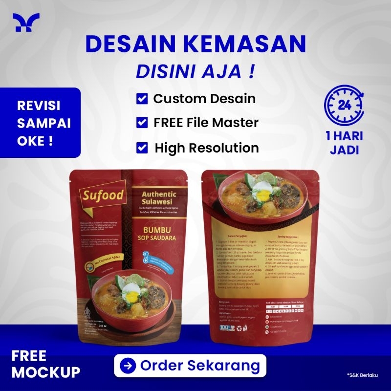 JASA DESAIN KEMASAN STANDING POUCH, SACHET MURAH PROFESIONAL & MENARIK