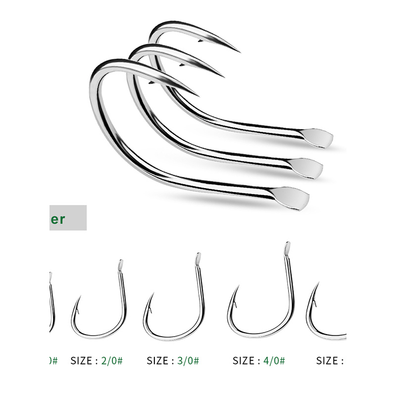 katyusha 10pcs kail pancing bahan carbon steel size 1/0 - 5/0