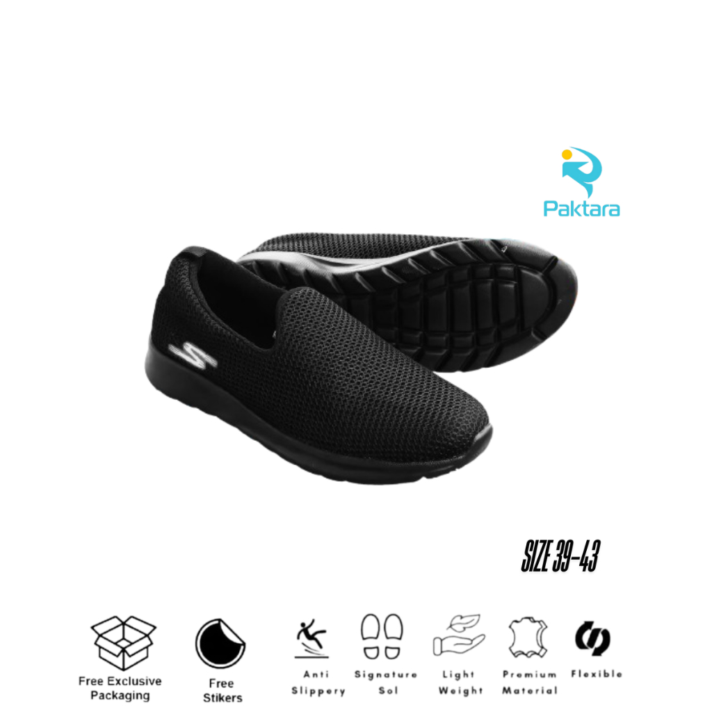 PROMO SEPATU SLIP ON PRIA SKECHERS SLIP ON FULL HITAM