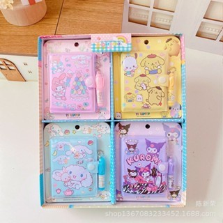 

Notebook Mini Pen Anak Motif Sanrio Paket Buku Notebook Mini 2 in 1 Kuromi Cinnamoroll Melody NB039