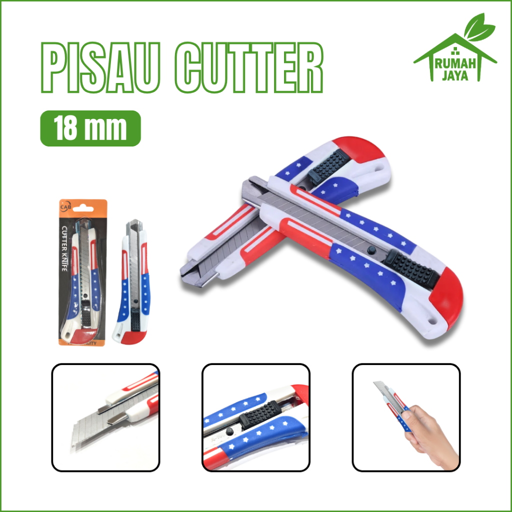 

RJO - Cutter USA / Pisau Cutter Tajam Stainless / Kater Besar CAB / Cutter Knife USA Pattern