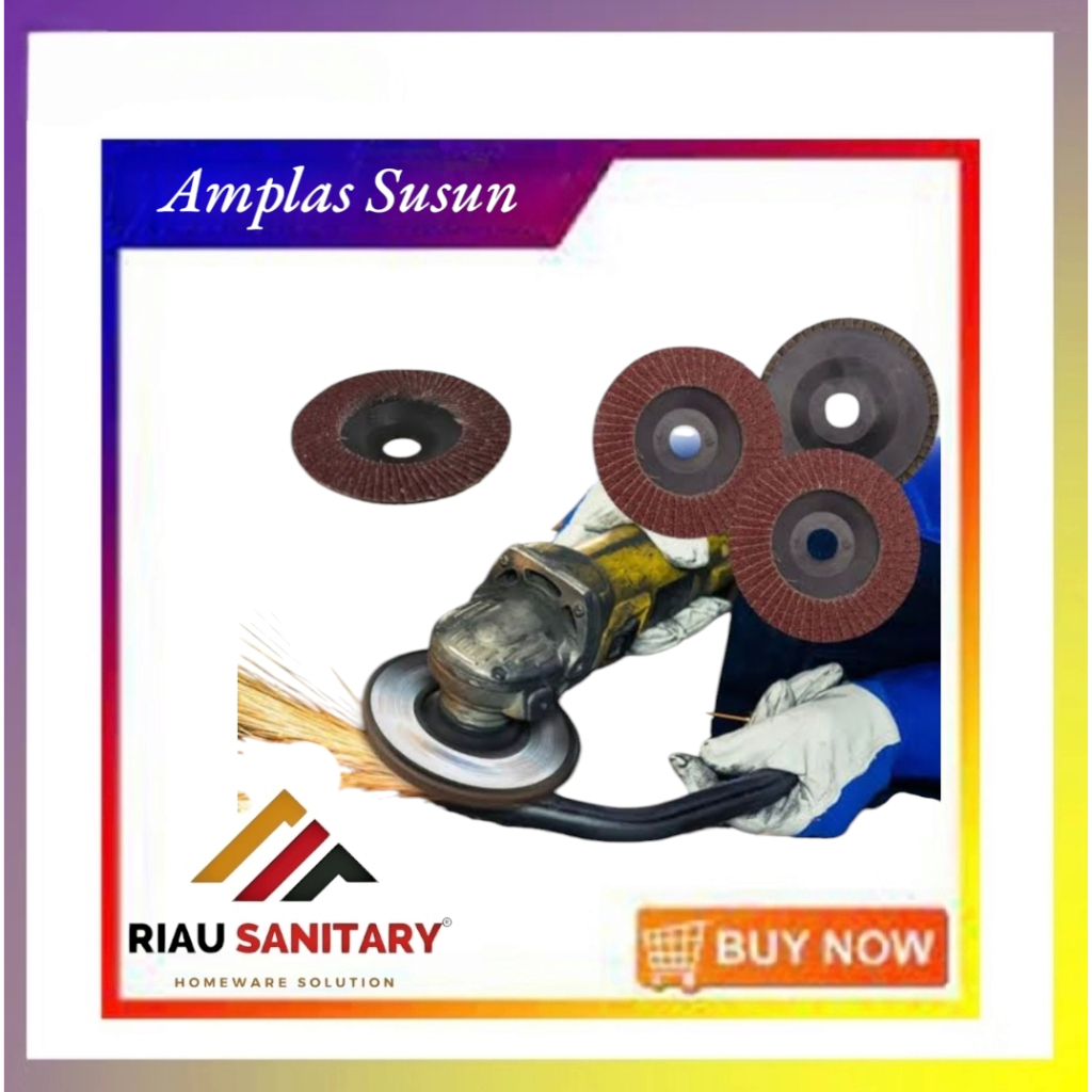 Flap Disc Amplas Susun Gerinda 4” | Amplas Roda Gerinda Kayu Besi | Grit Halus Kasar
