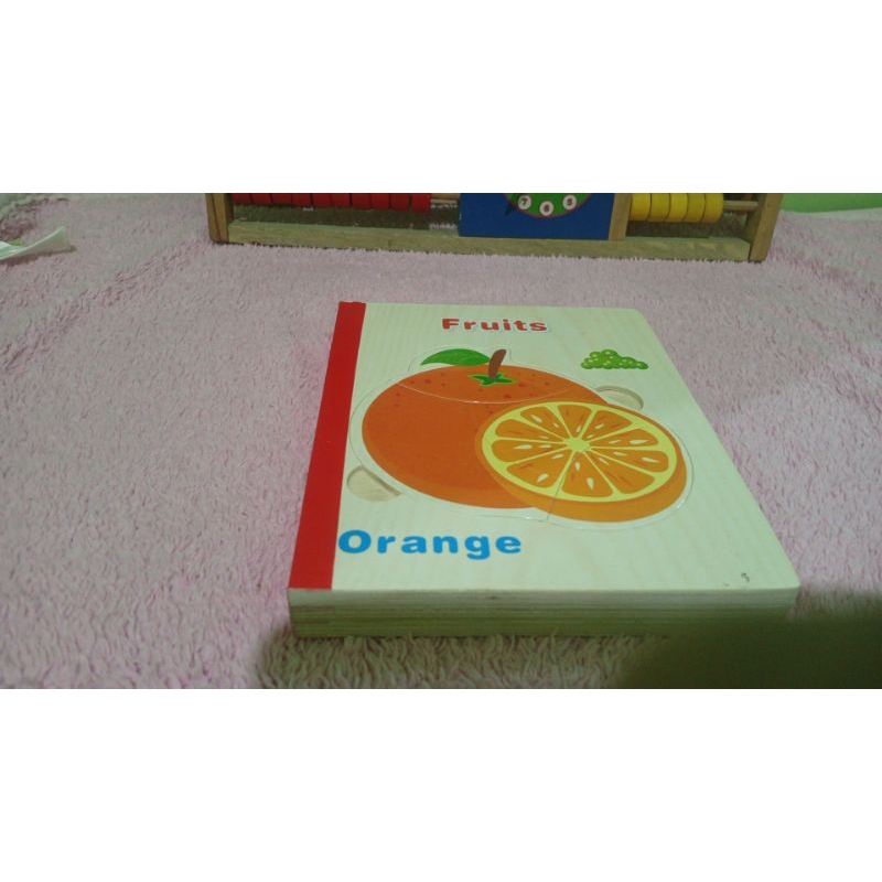 (PRELOVED) puzzle book buah bahan kayu