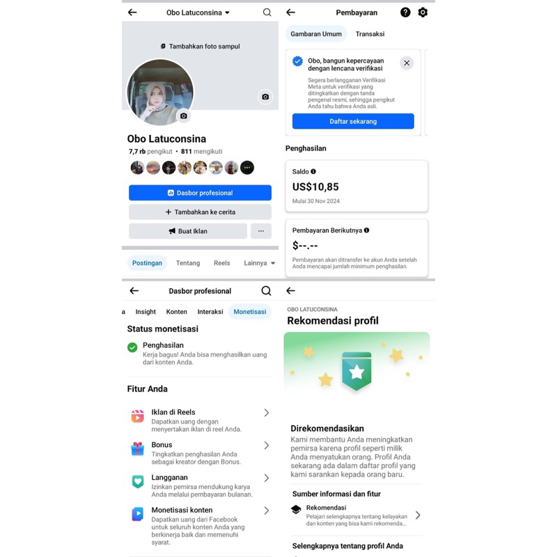 AKUN FACEBOOK PRO MONETISASI