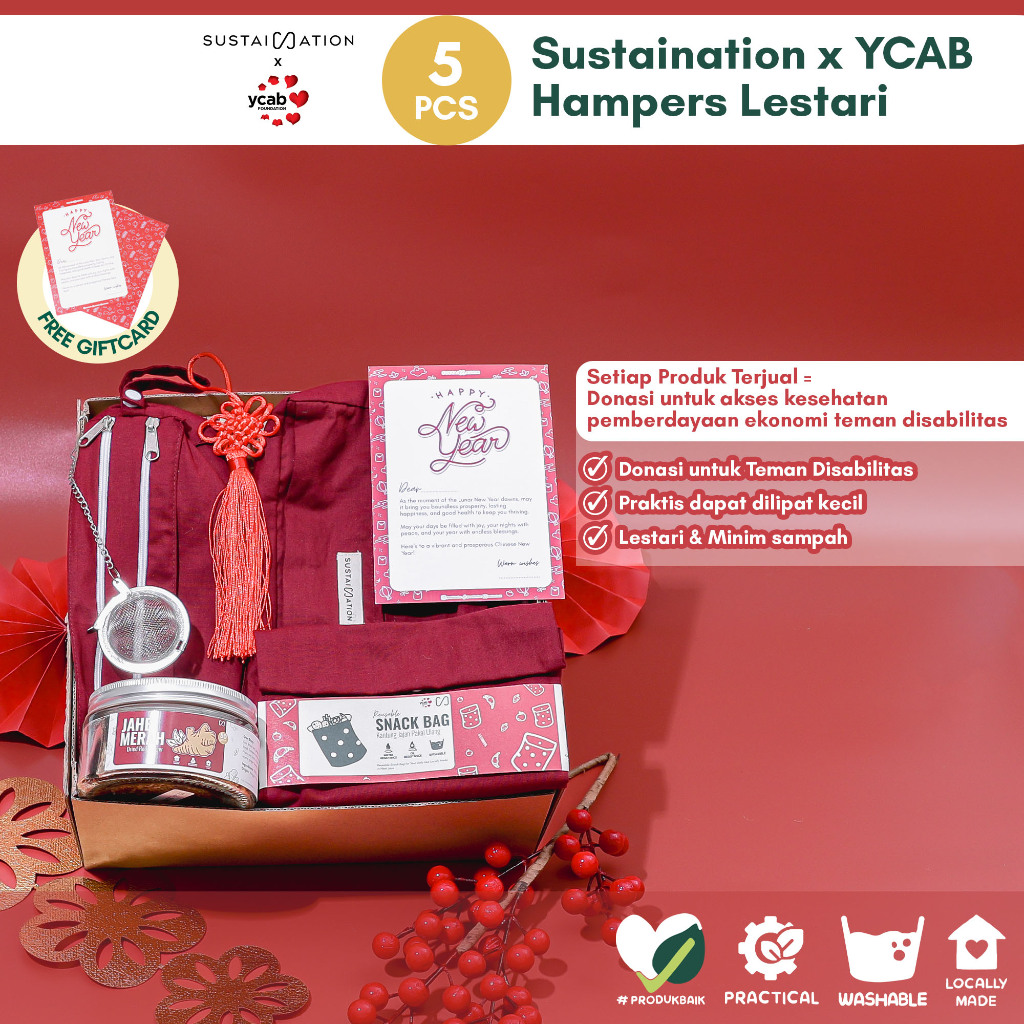 

Eco-friendly Hampers Sustaination x YCAB (1-5pcs) | Donasi Teman Disabilitas