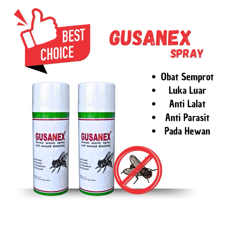 Gusanex Spray Obat Semprot Luka Luar Anti Larat Pada Hewan