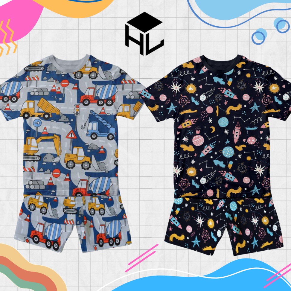 Model Baru Baju Kaos Setelan Printing Anak Laki Laki Karakter Excavator Lucu Umur 1  1 Tahun Hypelan