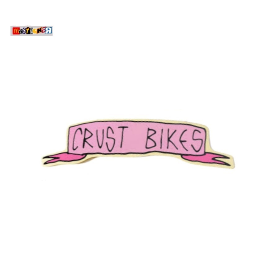 

sticker CRUST BIKES ribbon logo stiker cyclist
