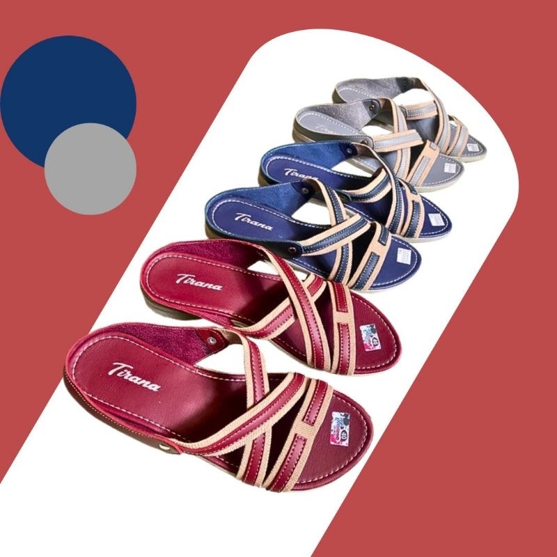 Sandal tali Flat wanita kekinian/sandal slop/sandal wanita lebaran