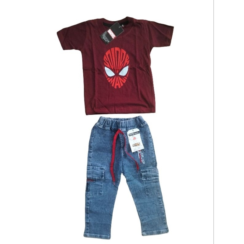 set bundling jeans kargo dan chinos anak laki laki