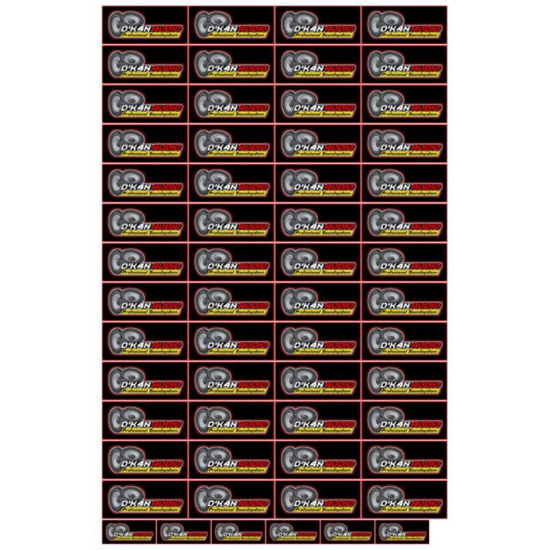 

52 PCS STIKER D'KAN AUDIO BAHAN ANTI AIR(VYNIL) | STIKER ANTI AIR | STIKER 1 LEMBAR | STIKER VYNIL 1 LEMBAR UKURAN 30X45