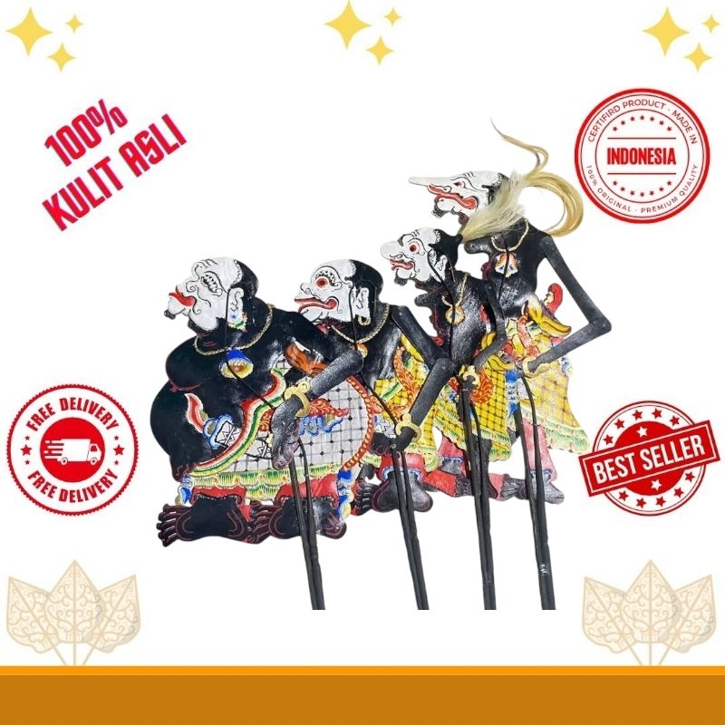 Wayang Kulit Asli 1Set Punakawan Versi Ki Seno Ukuran Standar Dalang