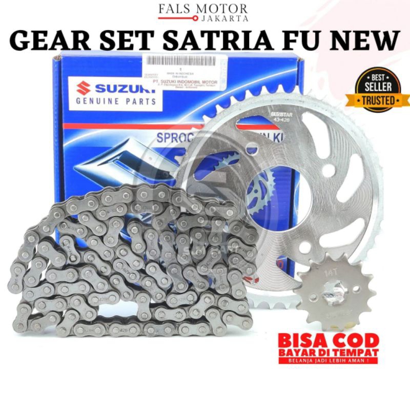 gear set SATRIA FU NEW gear set+rantai satria Fu New