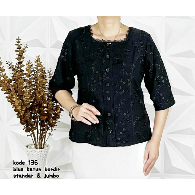 blus katun bordir standar dan jumbo