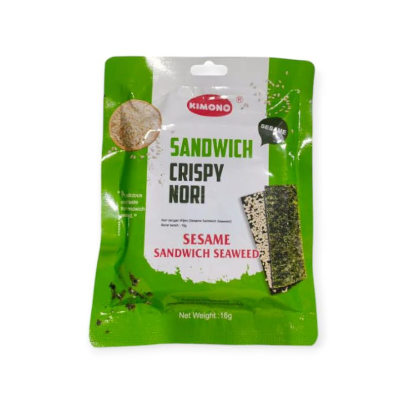 

Kimono Sandwich Crispy Nori 16g / Sesame Sandwich Seaweed / Nori Rumput Laut