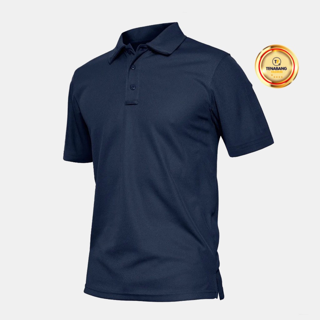 Polo Shirt Pria Lengan Pendek Dewasa - Wangki Shirt Polos bahan Lakos
