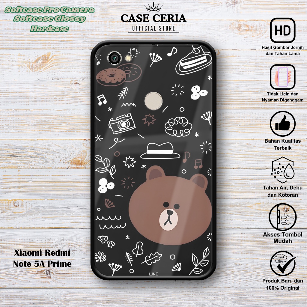 Case Xiaomi Redmi Note 5A Prime - Casing Redmi Note 5A Prime ( Brown ) – Softcase Pro Camera Redmi