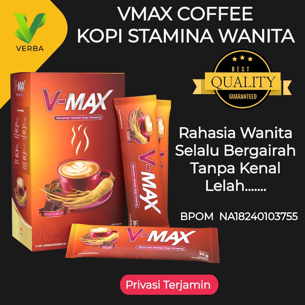 

KOPI VMAX Kopi Herbal Rasa Coklat Penambah Stamina Wanita Dewasa Original BPOM - Kopi Tahan Lama