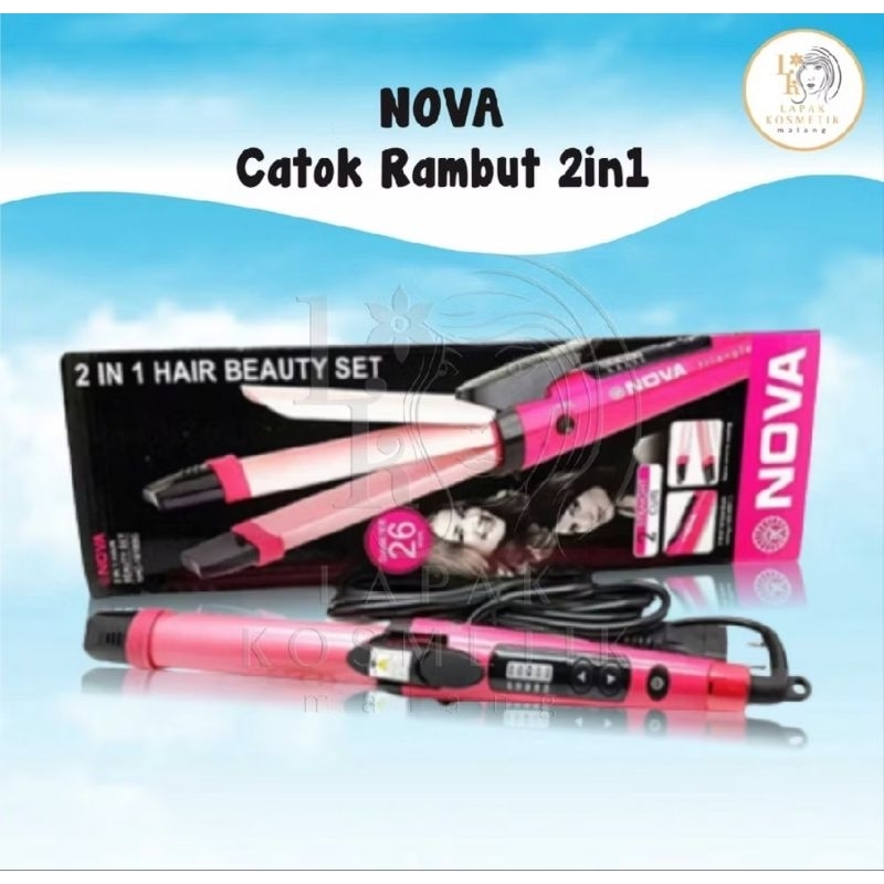 NOVA Catok Rambut 2in1 1818 Besar suhu temperatur