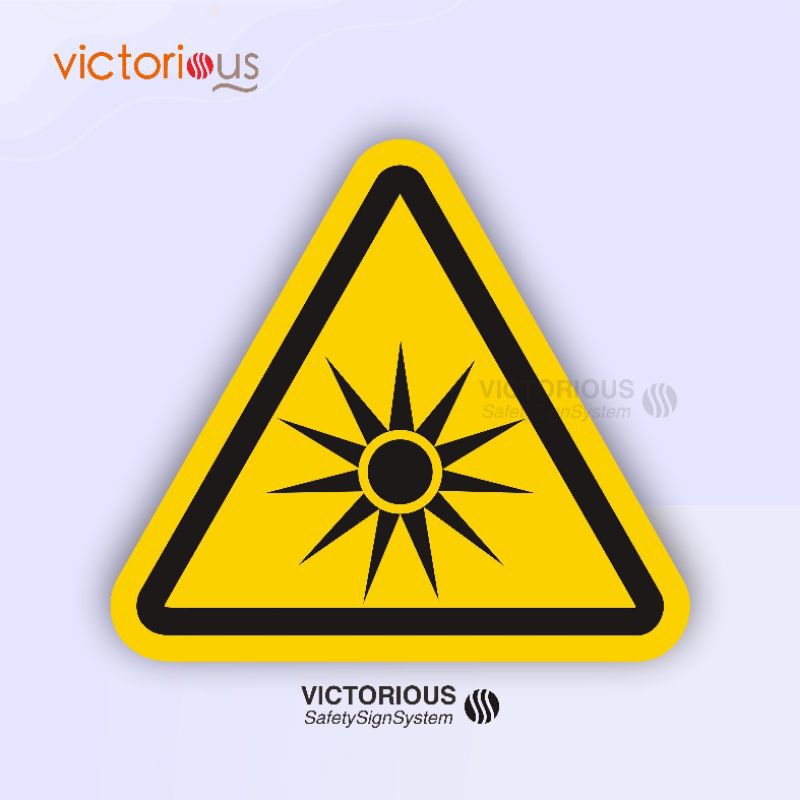 

Sticker Safety Sign K3 Standar ISO 7010 Simbol Bahaya Radiasi Optik Stiker Sign