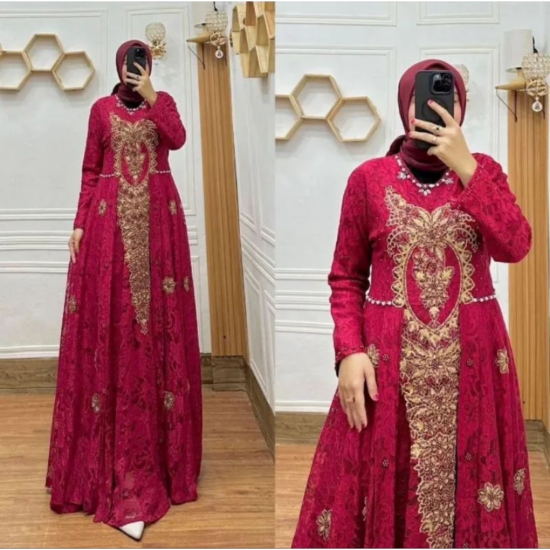 GAMIS BROKAT TERBARU / GAMIS BROKAT FIKI / GAMIS BROKAT BORDIR