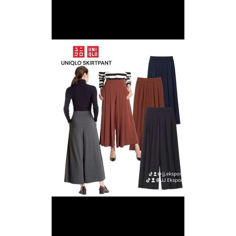 UNIQLO Gu woman wide Gaucho cullotes pants/celana kulot wanita