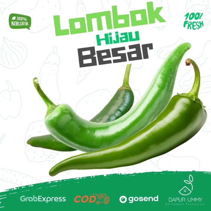 

Lombok Hijau Besar | Cabe ijo Besar 250g - 1kg