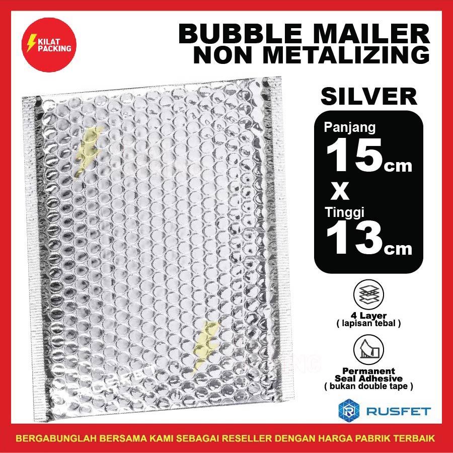 

Amplop bubble rusfet bubble mailer bubble packing silver 15x13cm satuan
