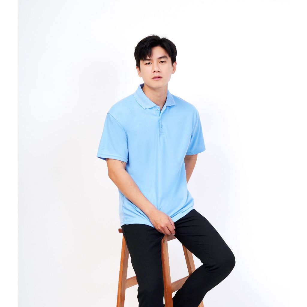kaos polo biru muda / polo polos / kaos polo polos biru muda / KAOS KERAH BIRU MUDA / KAOS KERAH LEN