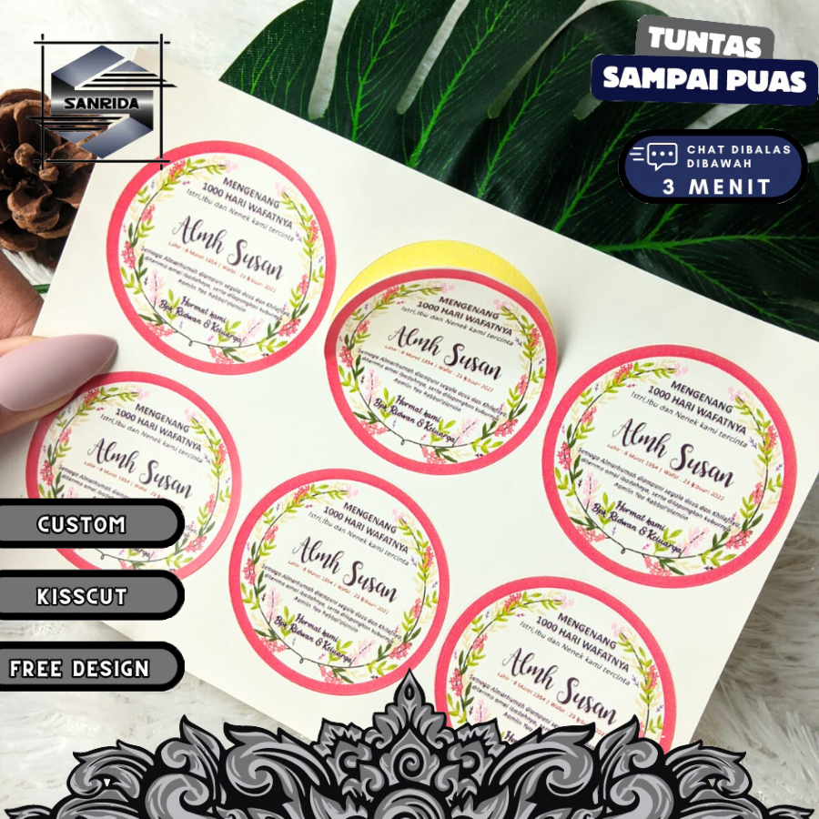 

Sticker Mengenang Wafatnya Stiker Card Label Tahlil Kartu Mengenang Tahlilan