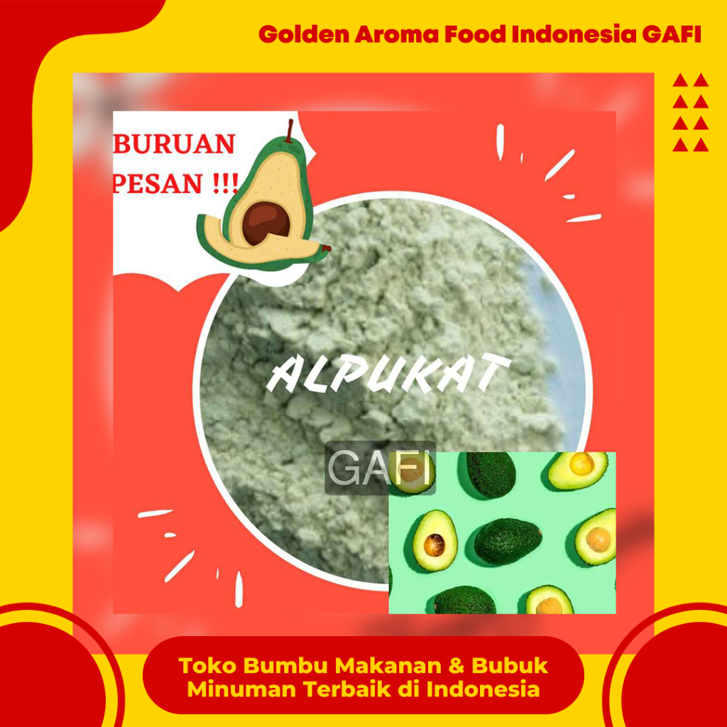 

GAFI Food Bumbu Tabur Rasa Alpukat 1 Kg Enak Murah Lezat Halal, Avokado Seasoning Powder 1Kg