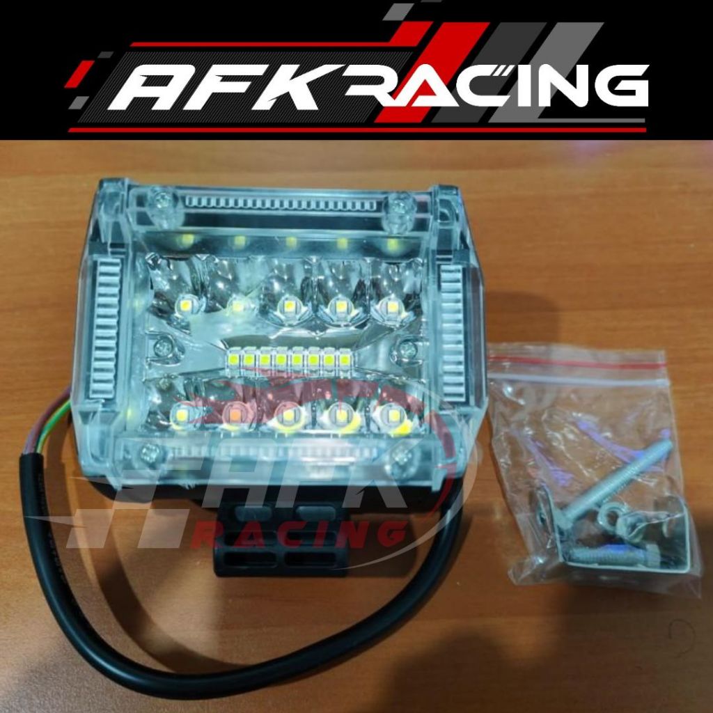 Promo Lampu Tembak Motor Mobil Sorot Led 10 Titik Mata + Led Bar 10 Titik Mata ( 20 Mata ) 20 Watt