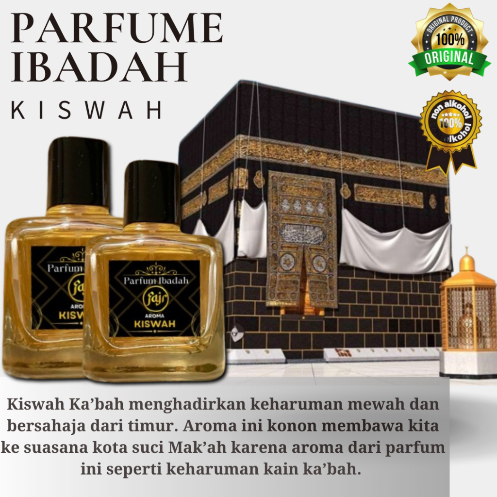 Parfum kiswah Parfum Ibadah Wangi Tahan Lama Aroma kasturi, gaharu, raudhah Kiswah Ka'bah