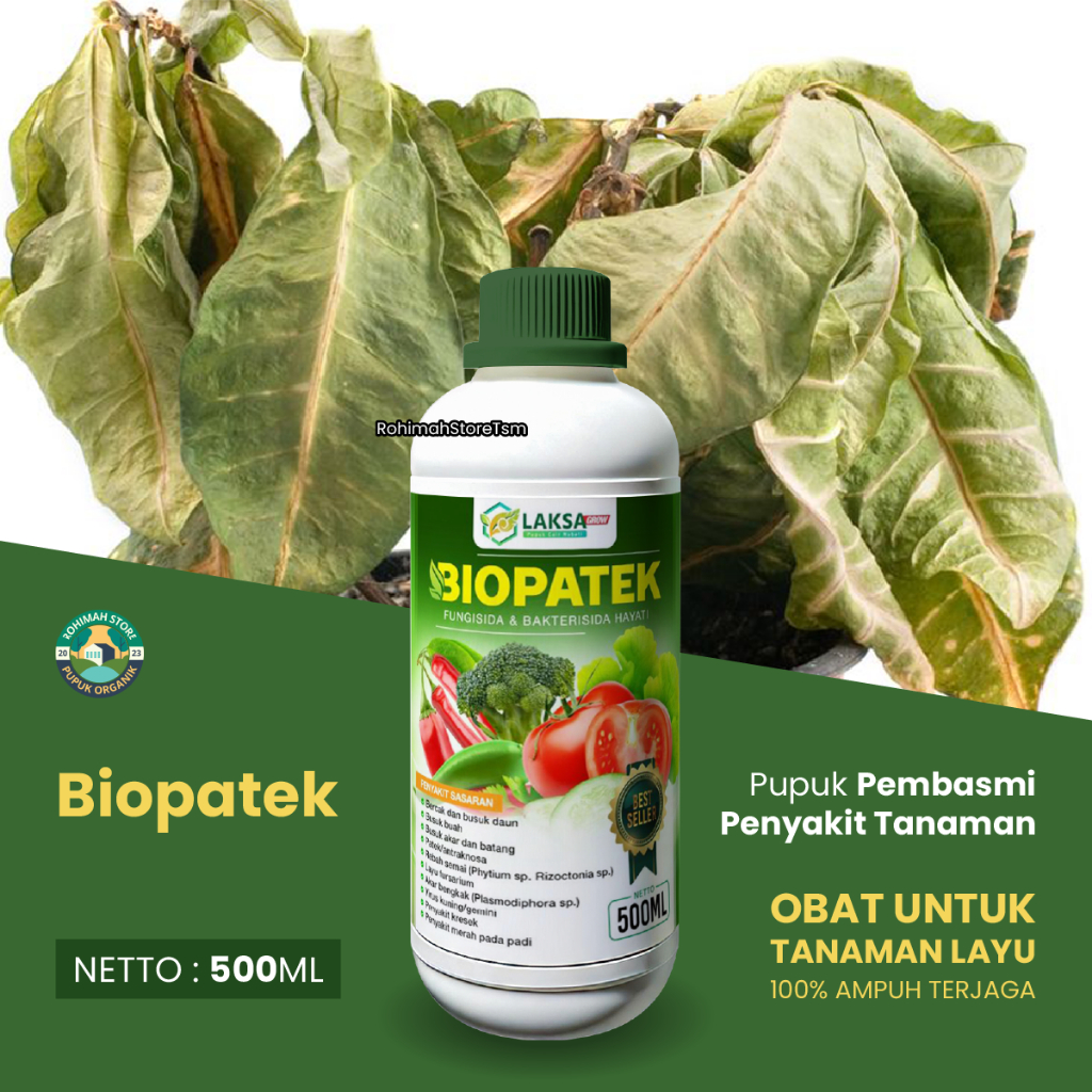 REKOMENDED Obat Semprot Cair Atasi Layu Tanaman Biopatek 500 ML, Cegah Hama Layu Tanaman Ampuh