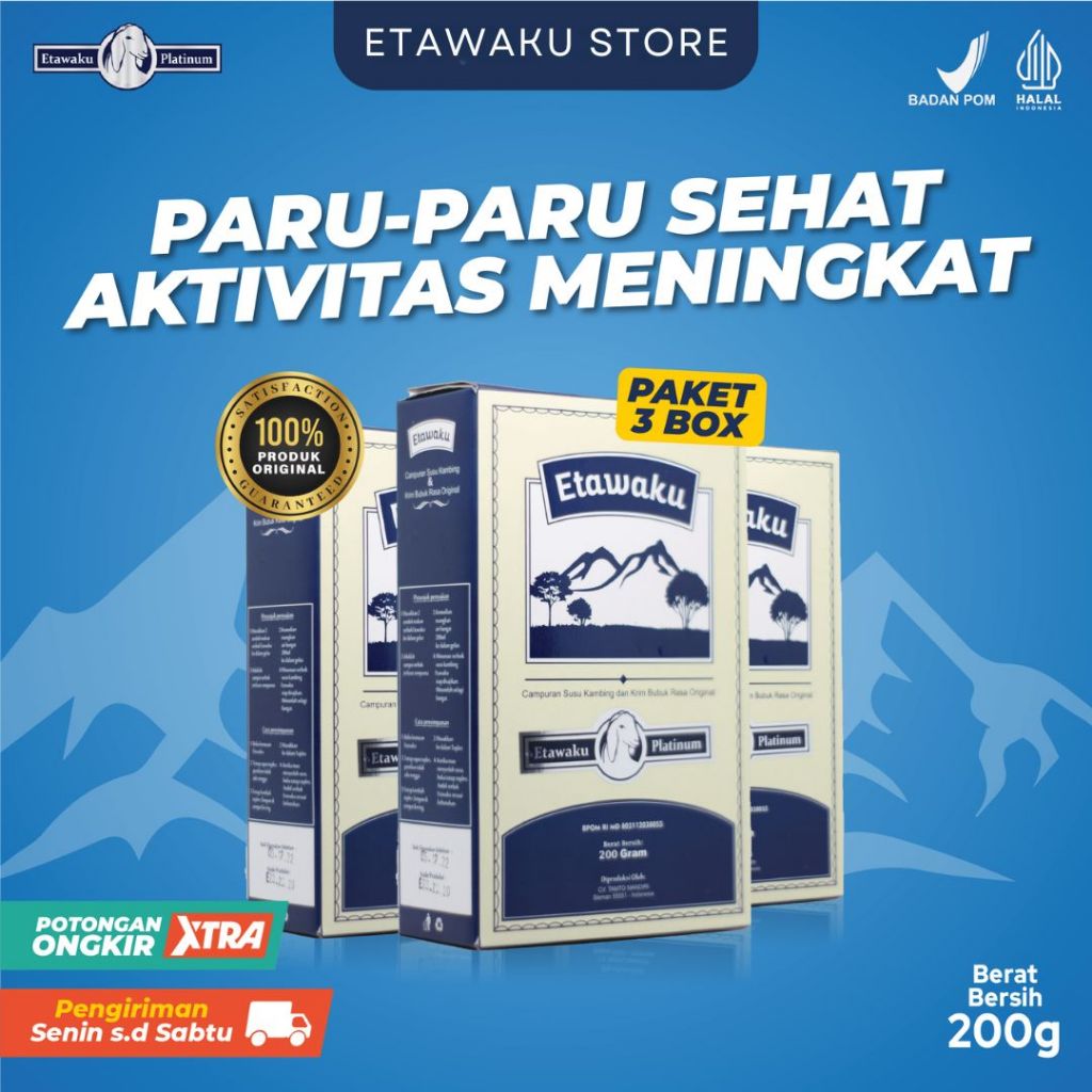 

Etawaku Platinum Susu Kambing Murni Atasi Nyeri Sendi & Tulang Original 3 Box