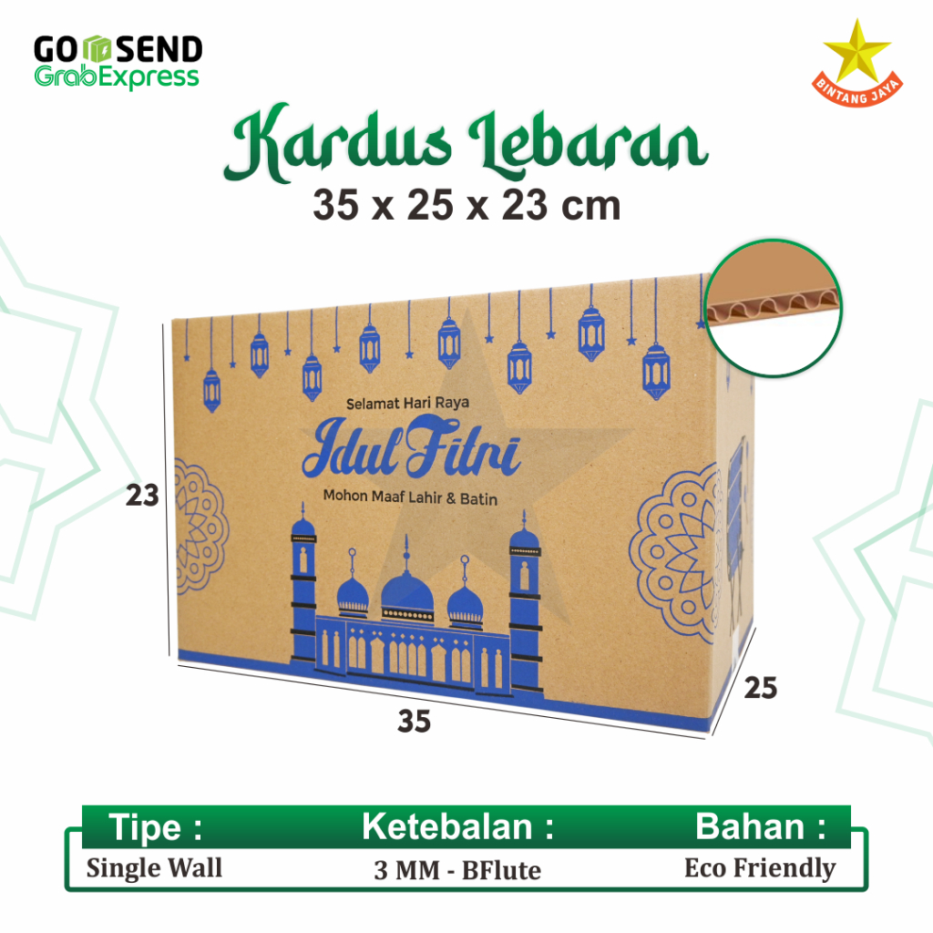 

Kardus Lebaran/Hampers/Parcel Lebaran/Idul Fitri/Box Bingkisan - 35x25x23 cm